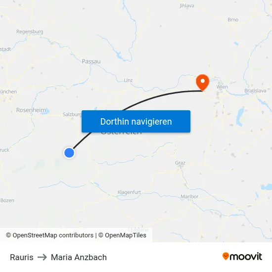 Rauris to Maria Anzbach map