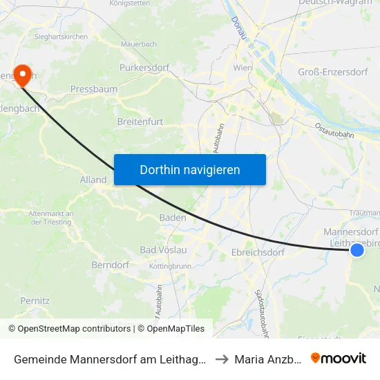 Gemeinde Mannersdorf am Leithagebirge to Maria Anzbach map