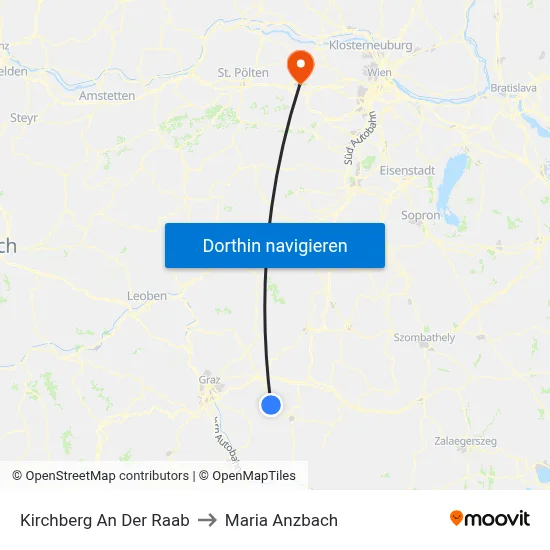 Kirchberg An Der Raab to Maria Anzbach map