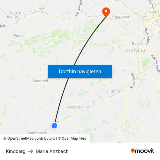 Kindberg to Maria Anzbach map