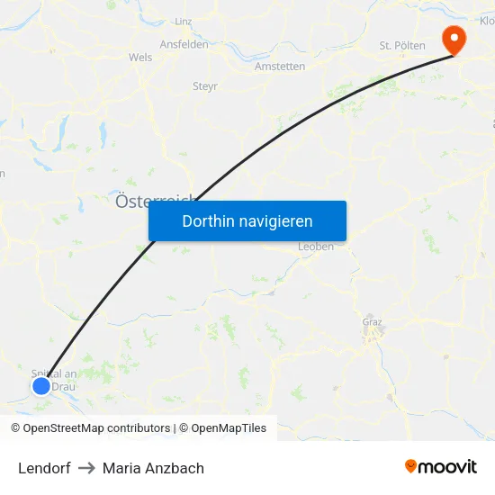 Lendorf to Maria Anzbach map