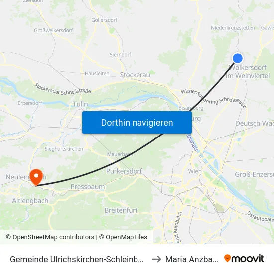 Gemeinde Ulrichskirchen-Schleinbach to Maria Anzbach map