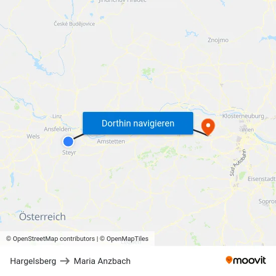 Hargelsberg to Maria Anzbach map