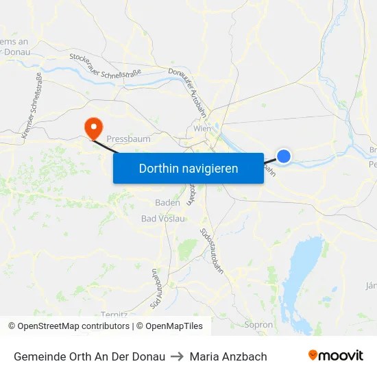 Gemeinde Orth An Der Donau to Maria Anzbach map