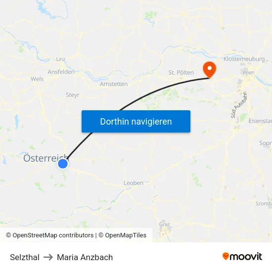 Selzthal to Maria Anzbach map