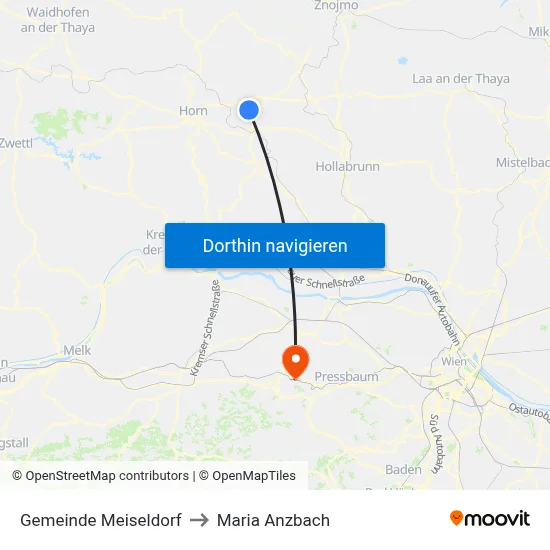 Gemeinde Meiseldorf to Maria Anzbach map