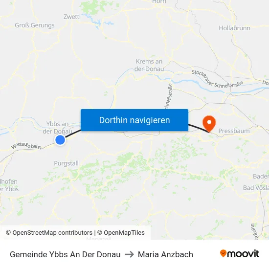 Gemeinde Ybbs An Der Donau to Maria Anzbach map