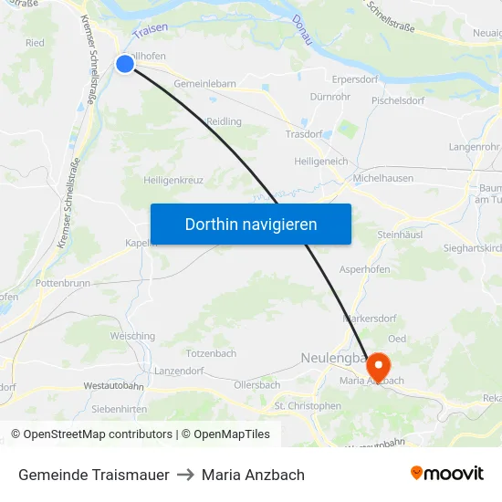 Gemeinde Traismauer to Maria Anzbach map