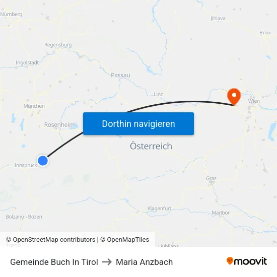 Gemeinde Buch In Tirol to Maria Anzbach map