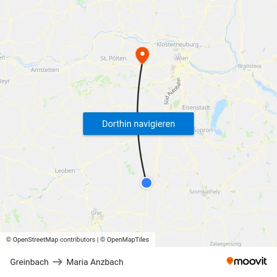 Greinbach to Maria Anzbach map