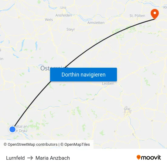 Lurnfeld to Maria Anzbach map