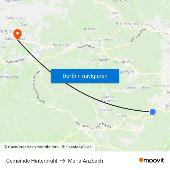 Gemeinde Hinterbrühl to Maria Anzbach map