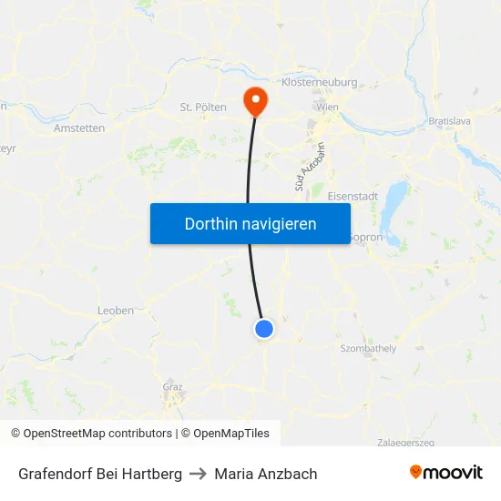 Grafendorf Bei Hartberg to Maria Anzbach map