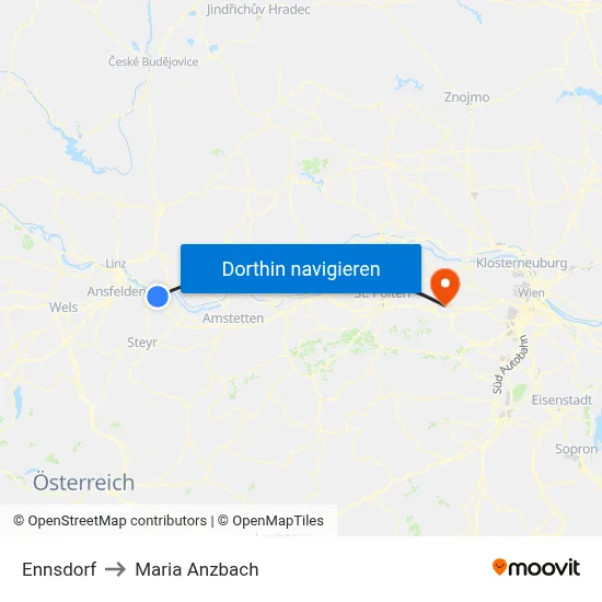 Ennsdorf to Maria Anzbach map