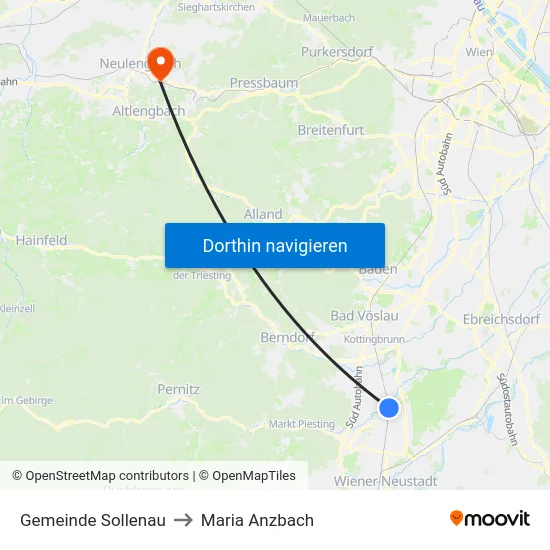 Gemeinde Sollenau to Maria Anzbach map