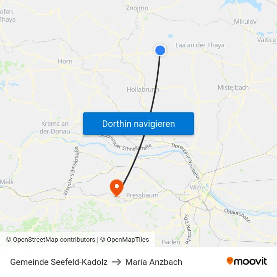 Gemeinde Seefeld-Kadolz to Maria Anzbach map