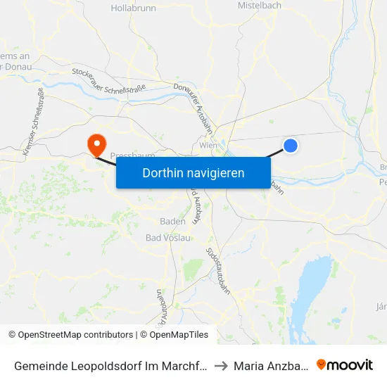 Gemeinde Leopoldsdorf Im Marchfeld to Maria Anzbach map