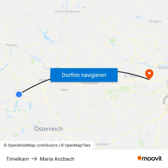 Timelkam to Maria Anzbach map
