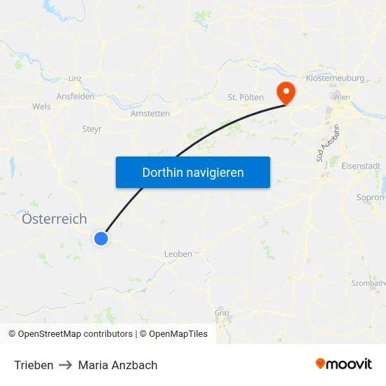 Trieben to Maria Anzbach map
