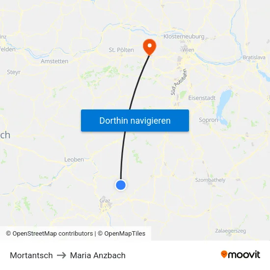 Mortantsch to Maria Anzbach map