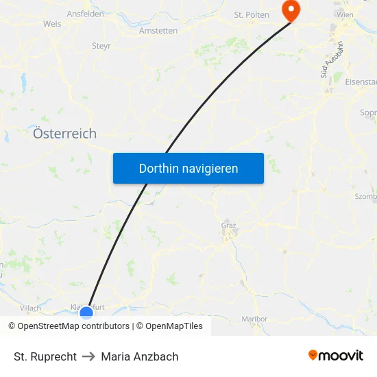 St. Ruprecht to Maria Anzbach map