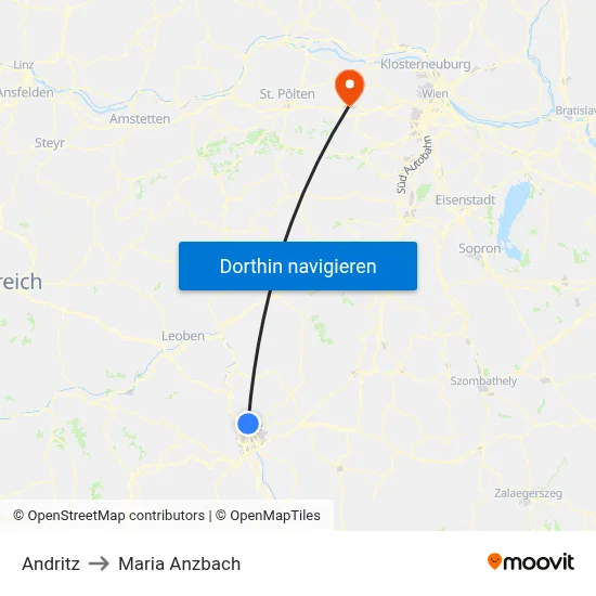 Andritz to Maria Anzbach map