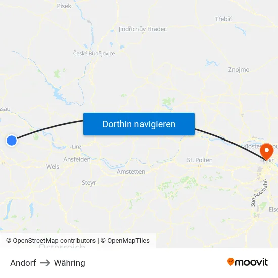 Andorf to Währing map