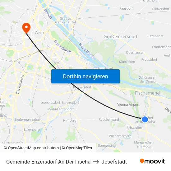 Gemeinde Enzersdorf An Der Fischa to Josefstadt map