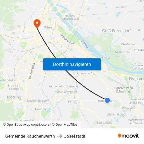 Gemeinde Rauchenwarth to Josefstadt map