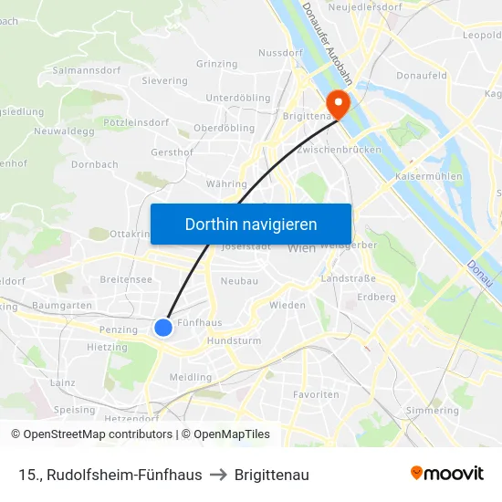 15., Rudolfsheim-Fünfhaus to Brigittenau map
