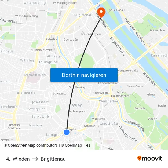 4., Wieden to Brigittenau map