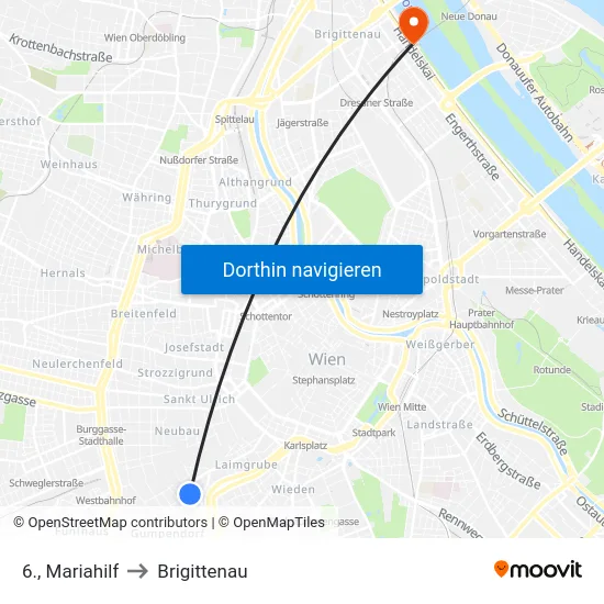6., Mariahilf to Brigittenau map