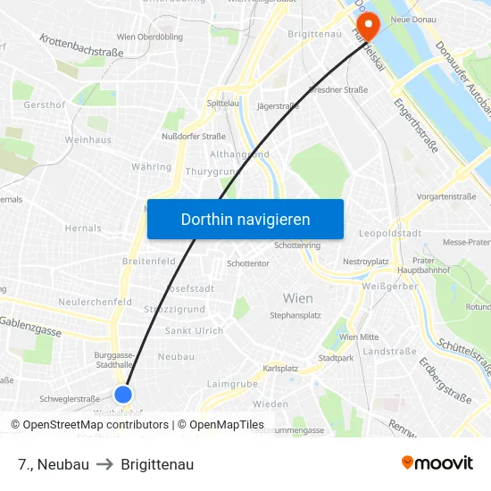 7., Neubau to Brigittenau map