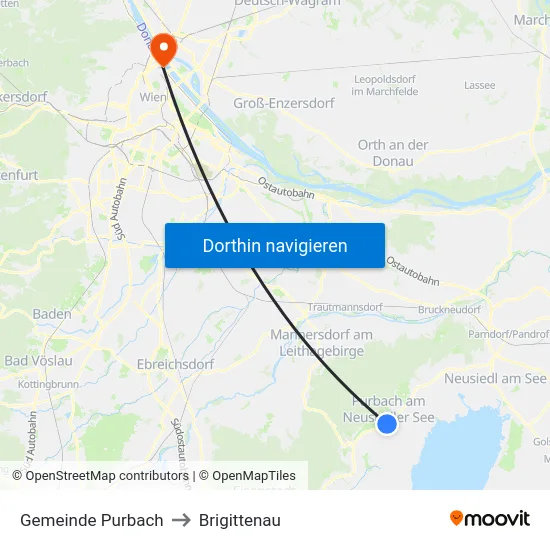 Gemeinde Purbach to Brigittenau map