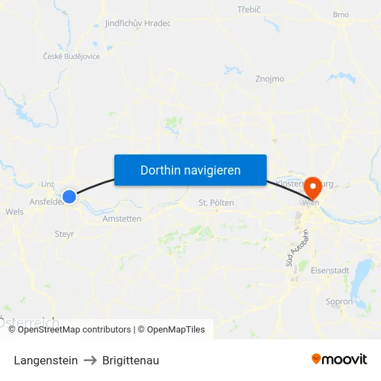 Langenstein to Brigittenau map
