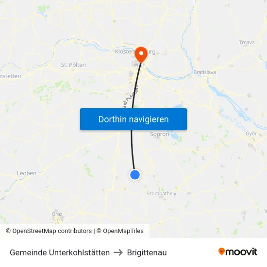 Gemeinde Unterkohlstätten to Brigittenau map