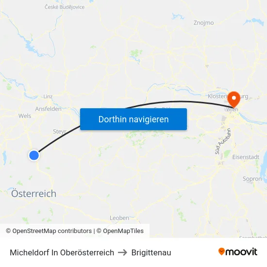 Micheldorf In Oberösterreich to Brigittenau map