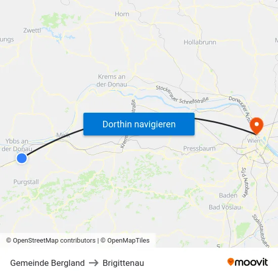 Gemeinde Bergland to Brigittenau map