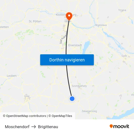 Moschendorf to Brigittenau map
