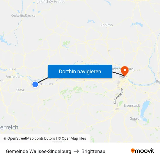 Gemeinde Wallsee-Sindelburg to Brigittenau map