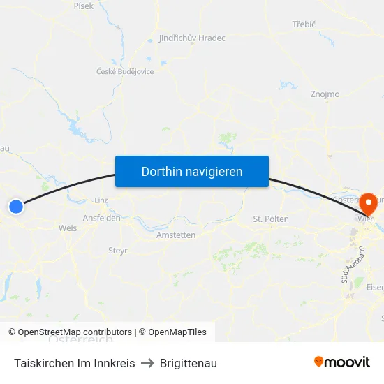 Taiskirchen Im Innkreis to Brigittenau map