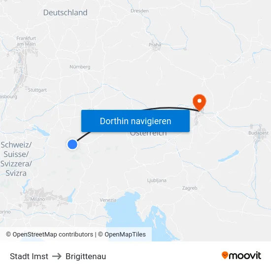 Stadt Imst to Brigittenau map