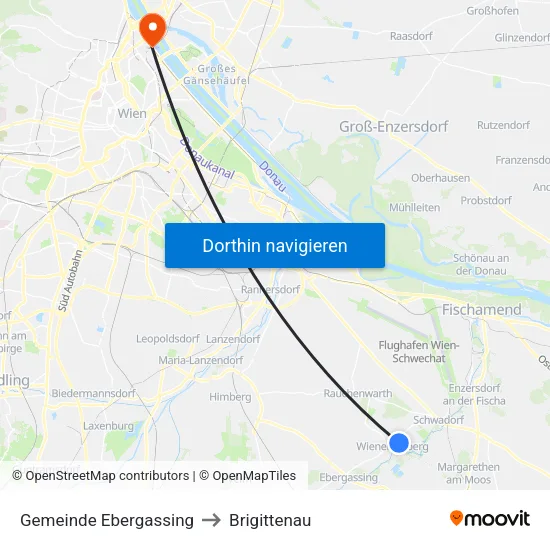 Gemeinde Ebergassing to Brigittenau map