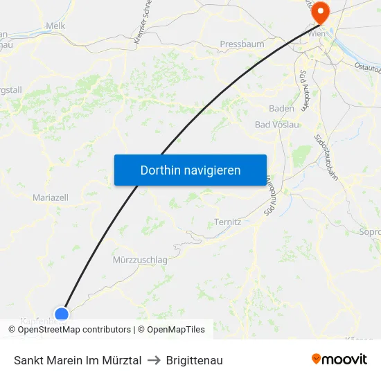 Sankt Marein Im Mürztal to Brigittenau map