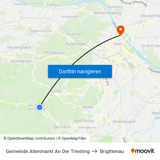 Gemeinde Altenmarkt An Der Triesting to Brigittenau map