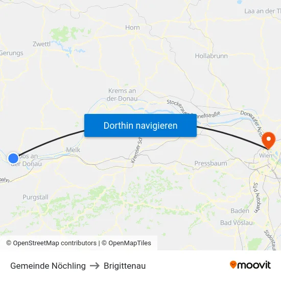Gemeinde Nöchling to Brigittenau map