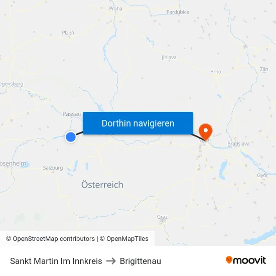 Sankt Martin Im Innkreis to Brigittenau map