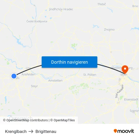 Krenglbach to Brigittenau map