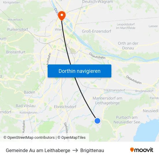 Gemeinde Au am Leithaberge to Brigittenau map