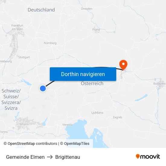 Gemeinde Elmen to Brigittenau map